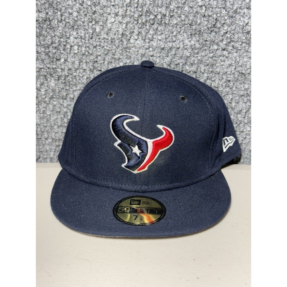 Houston‎ Texans Fitted Hat Size 7 7/8 New Era 59Fifty NFL Navy Blue Brand New